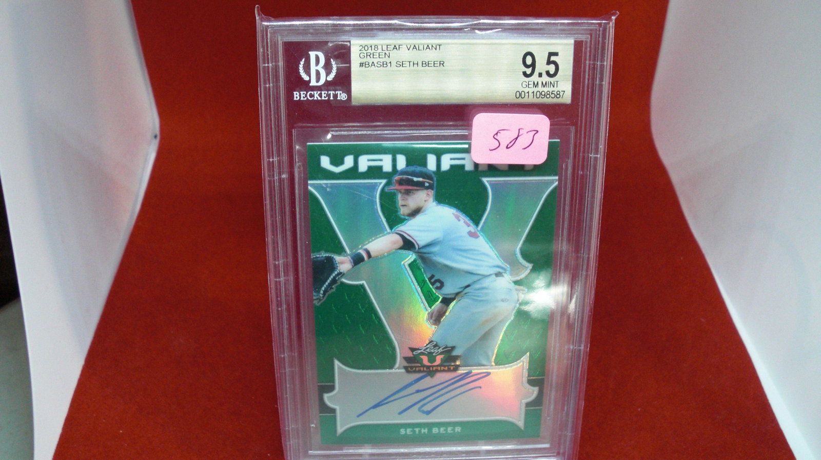 beckett graded #14/99 seth beer green signature mint: nice graded card #14/99 granded mint 9.5