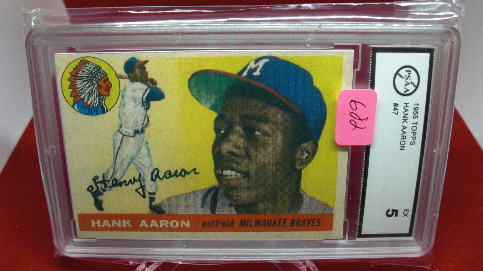 psaa graded 1955 topps hank aaron #47 mint 5 (1 of 1)