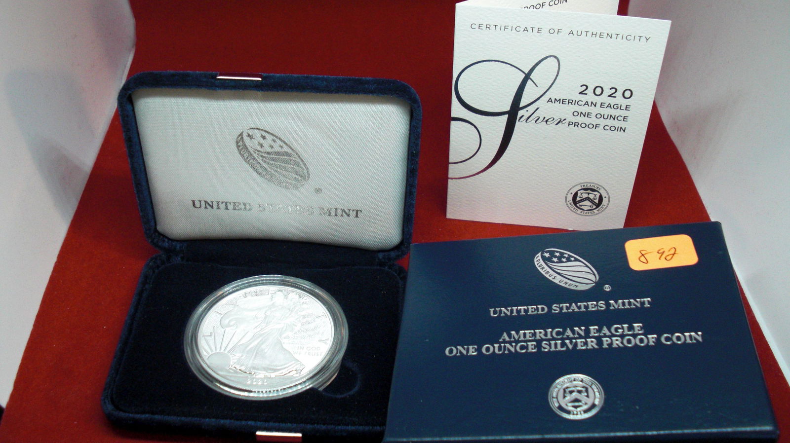 2020 silver eagle proof w in box with papers (1 of 1)