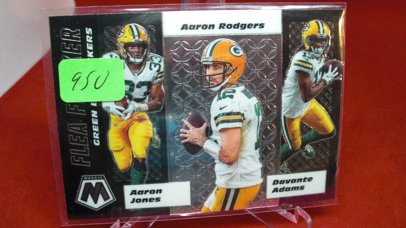 jones,rodgers,adams mosaic card: packers