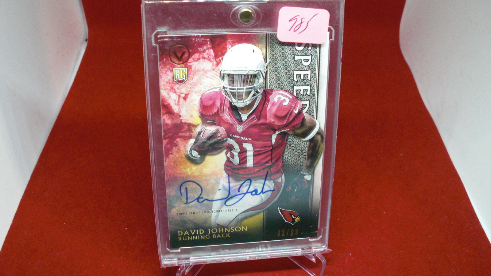 david johnson signature rookie #92/99: in hard plastic case