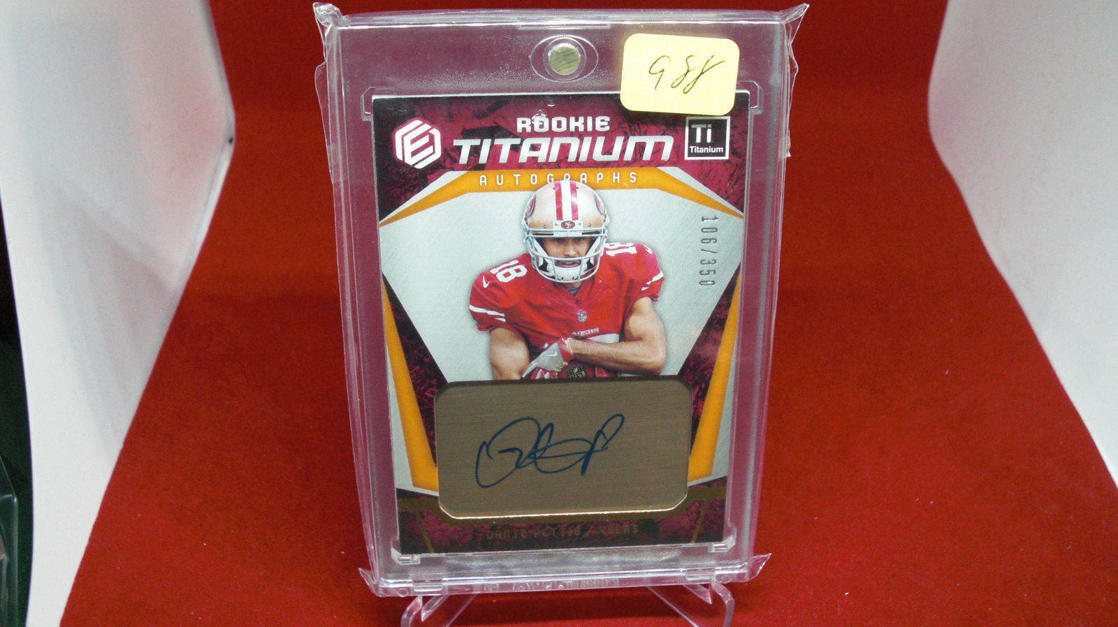 dante pettis signature #106/350 rookie titanium: in hard plastic case