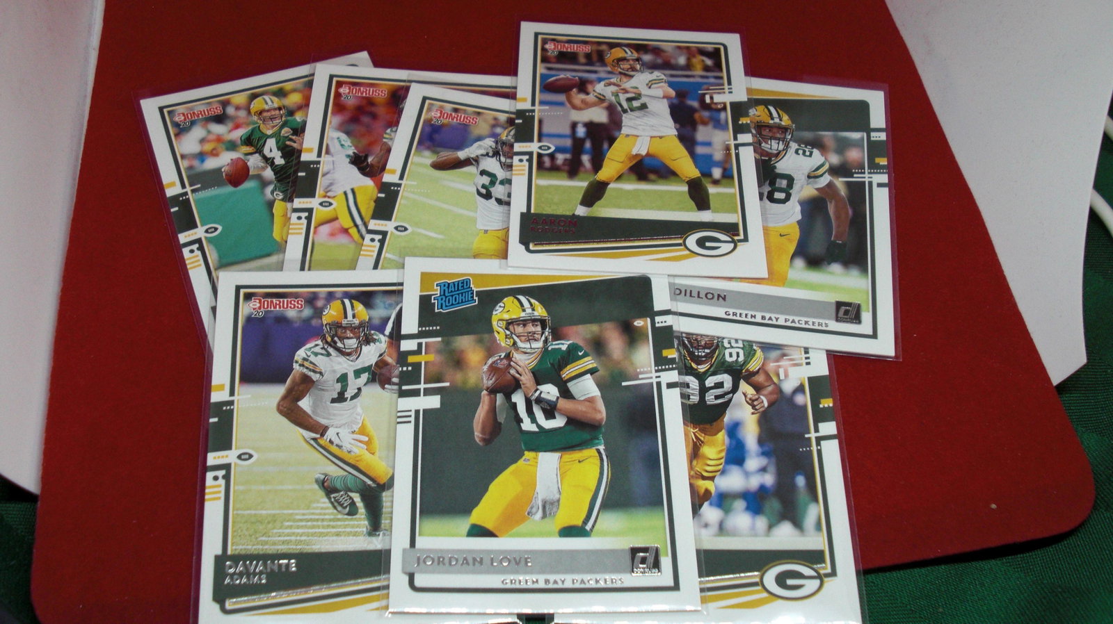 lot of 8 green bay packers: in top loader