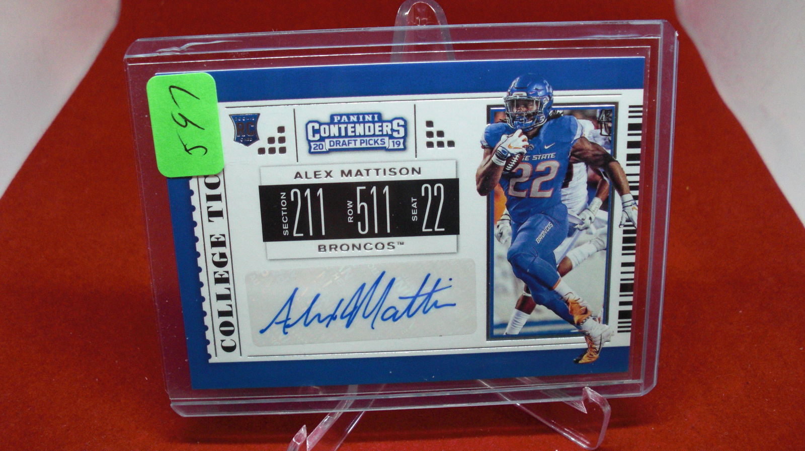 alex mattison signature rookie (1 of 1)