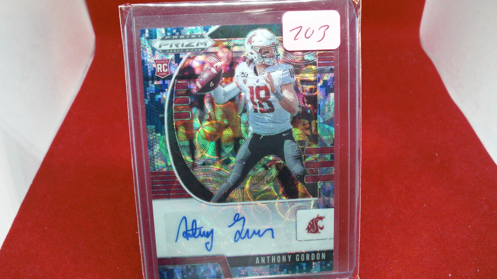 anthony gordosn rookie signature prizm #14/25: in top loader