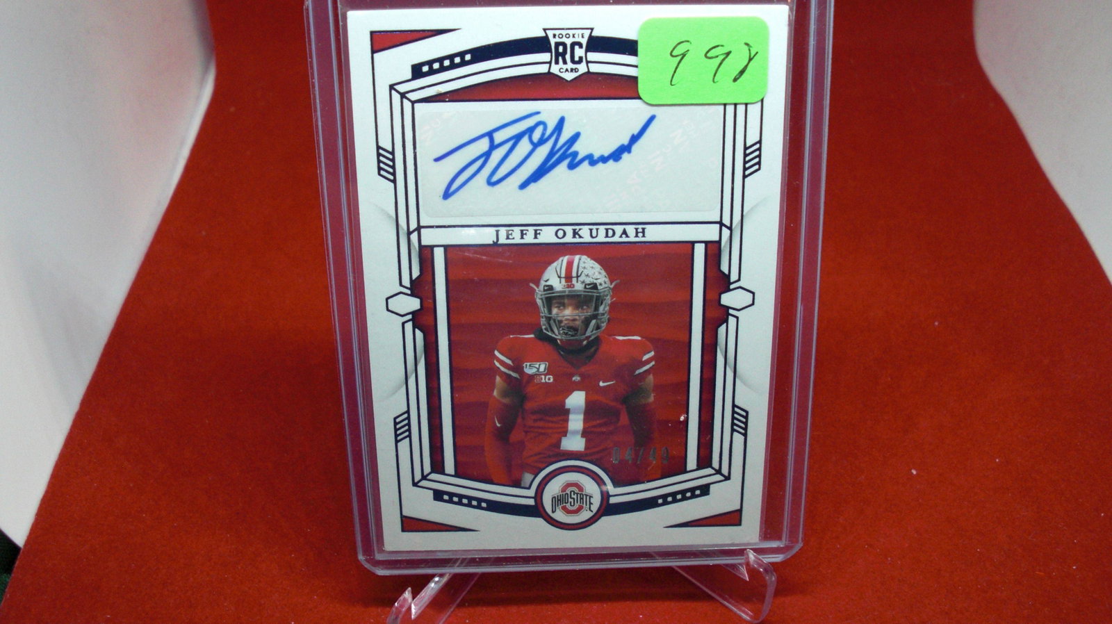 jeff okudah signature rooki #04/49: in top loader