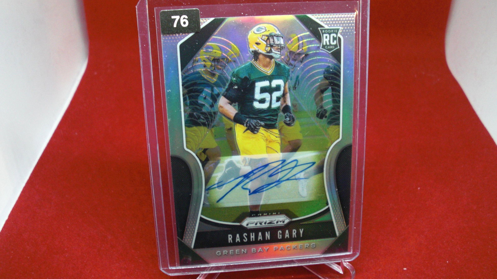 rashan gary prizm rookie signature: in top loader
