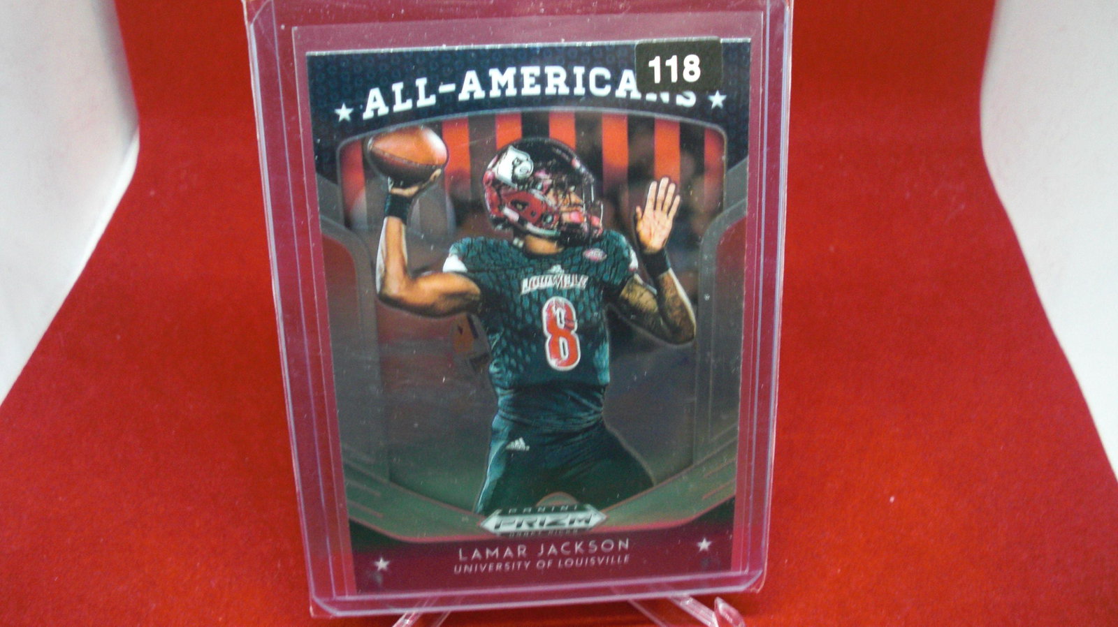 lamar jackson all american prizm: in top loader