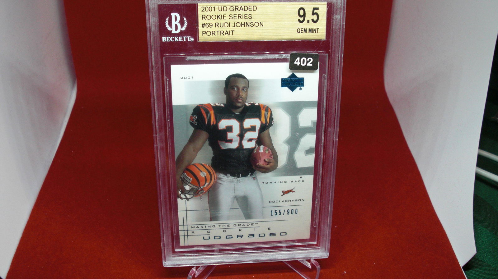 beckett graded 2001 rookie rudi johnson mint 9.5 (1 of 1)