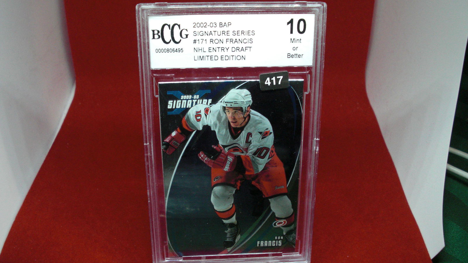 beckett graded 2002 ron francis mint 10 (1 of 1)