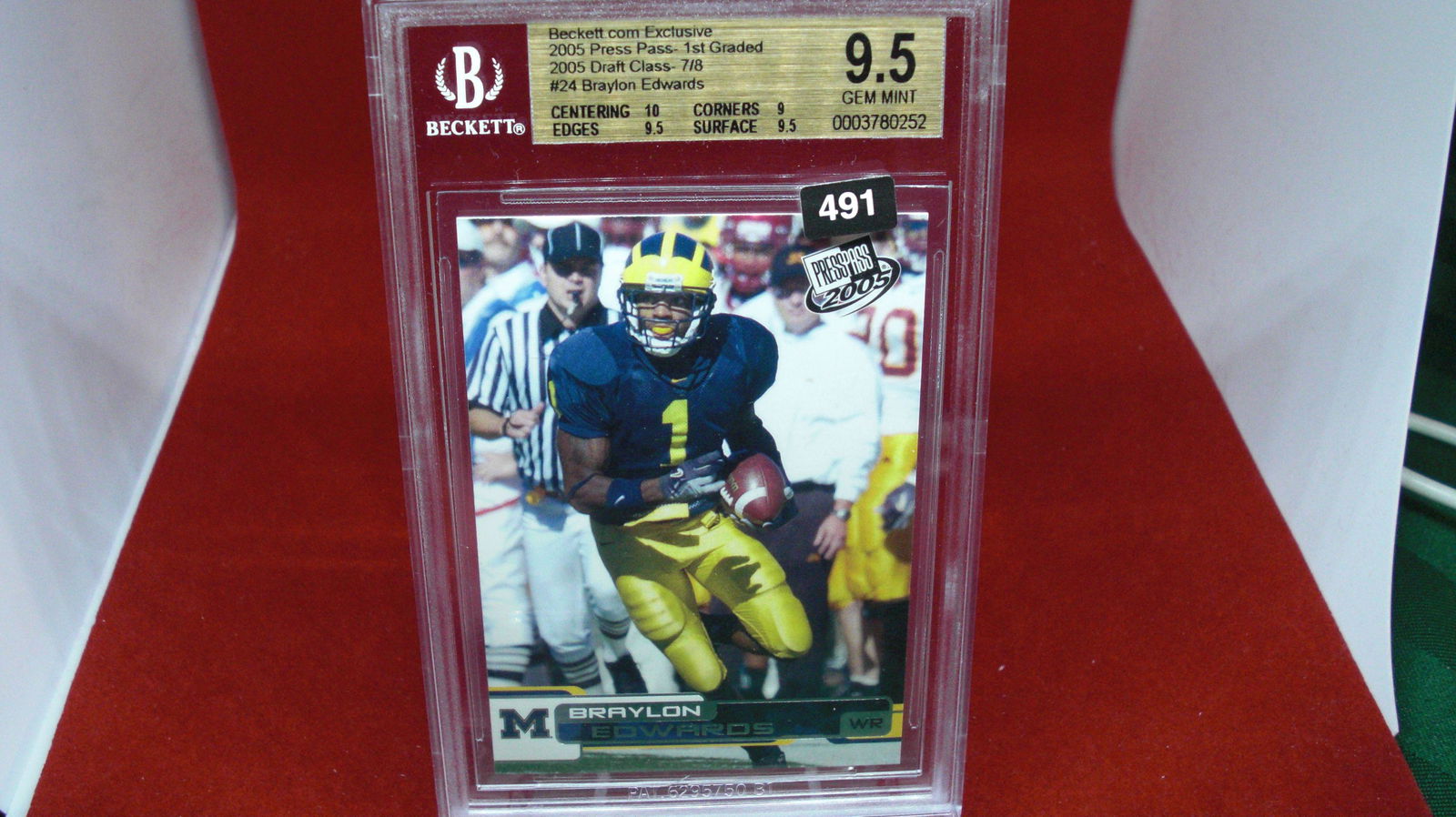 beckett graded 2005 braylon edwards mint 9.5 (1 of 1)