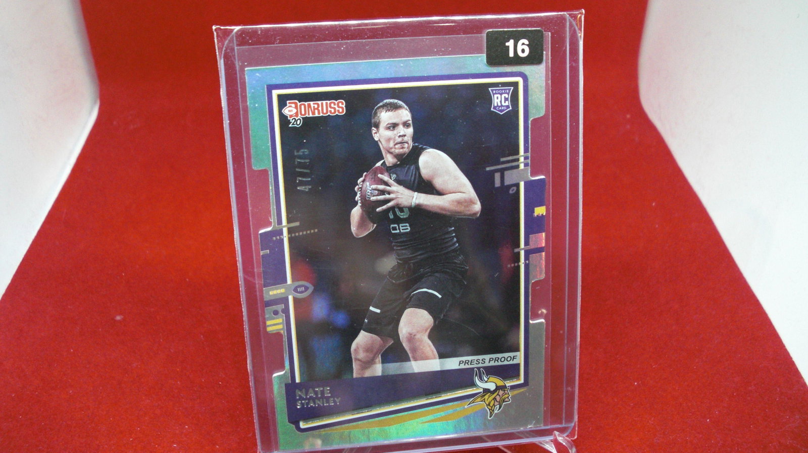 nate stanley #47/75 rookie: in top loader