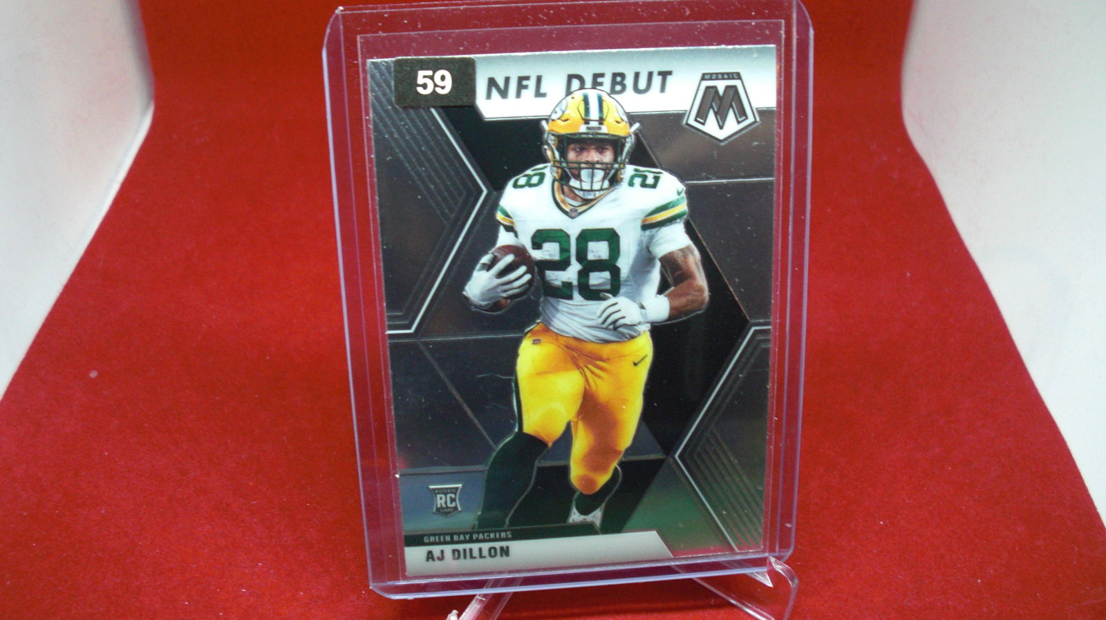 aj dillon rookie mosaic: in top loader
