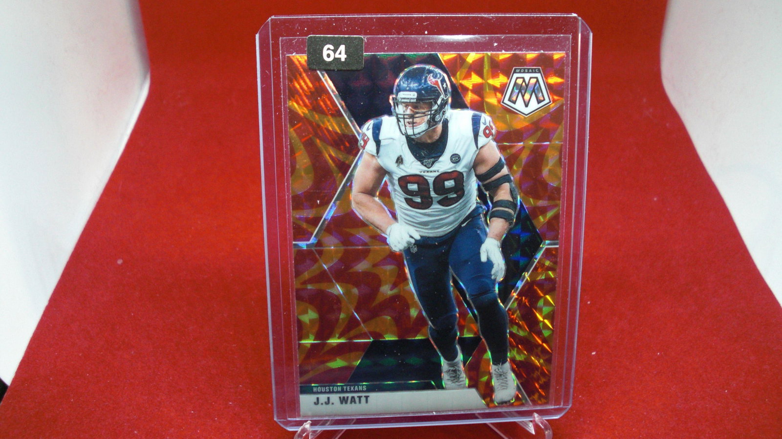 j.j watt red mosaic: in top loader