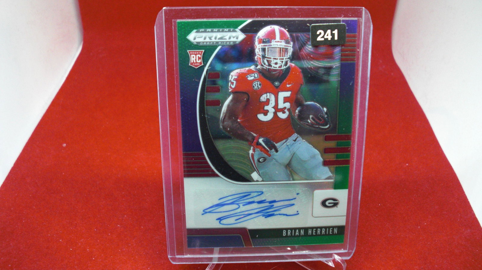 brian herrien rookie signature prizm #045/199: in top loader