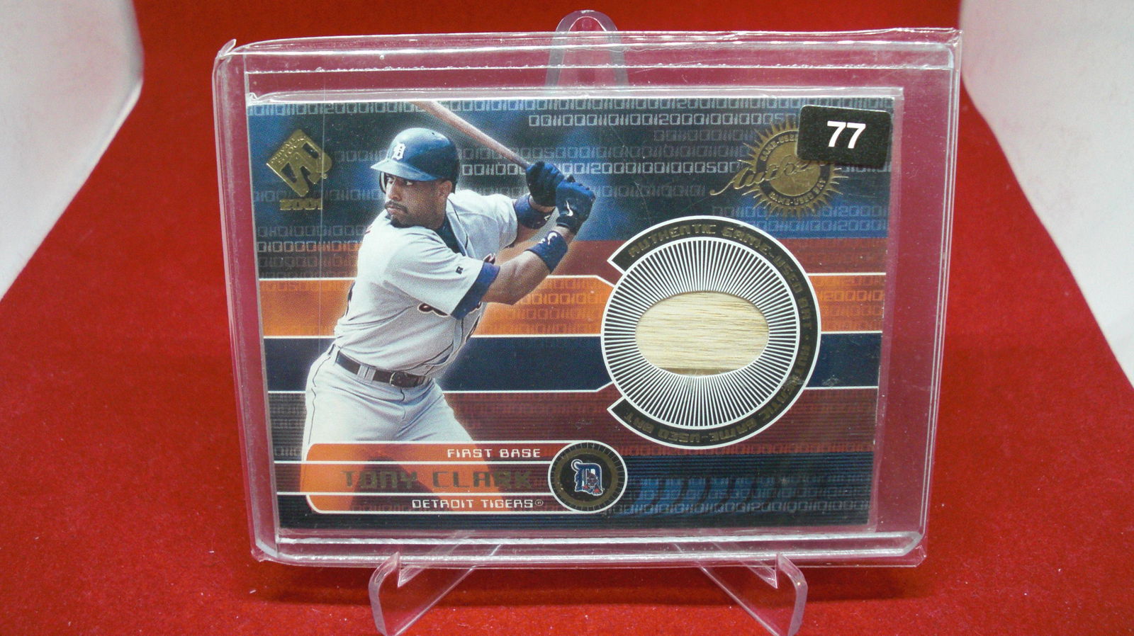 tony clark game used bat: in top loader