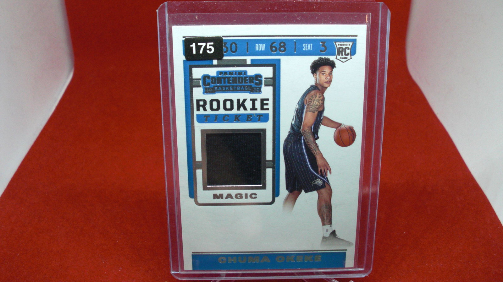 chuma okeke jersey ticket rookie: in top loader