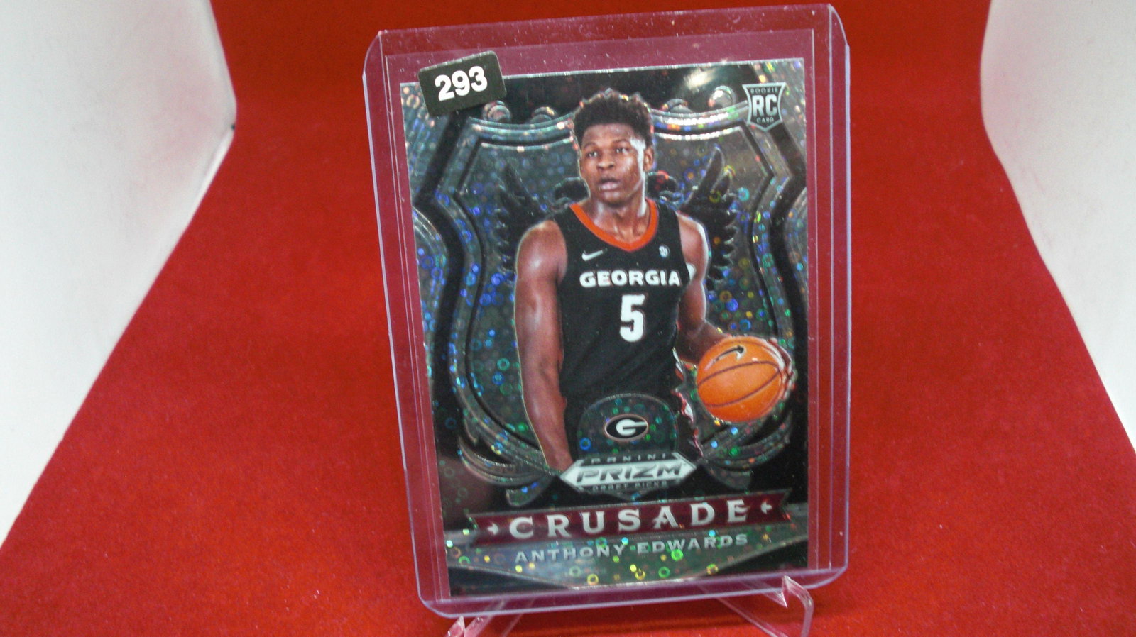 anthony edwards prizm crusade rookie: in top loader