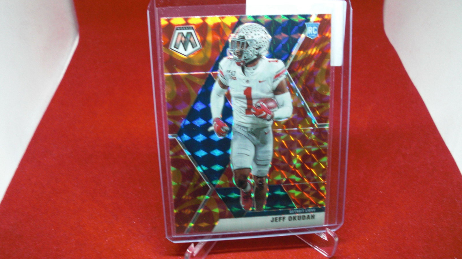 jeff okudah rookie orange mosaic: detroit