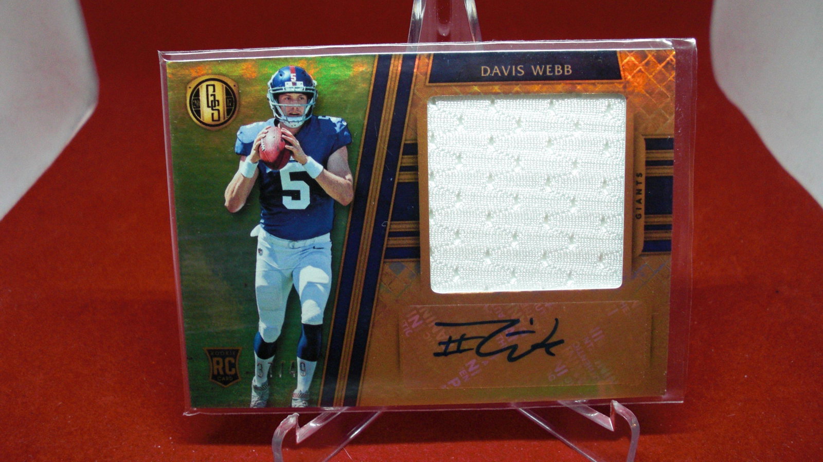 davis webb signature/jersey rookie #37/49: giants