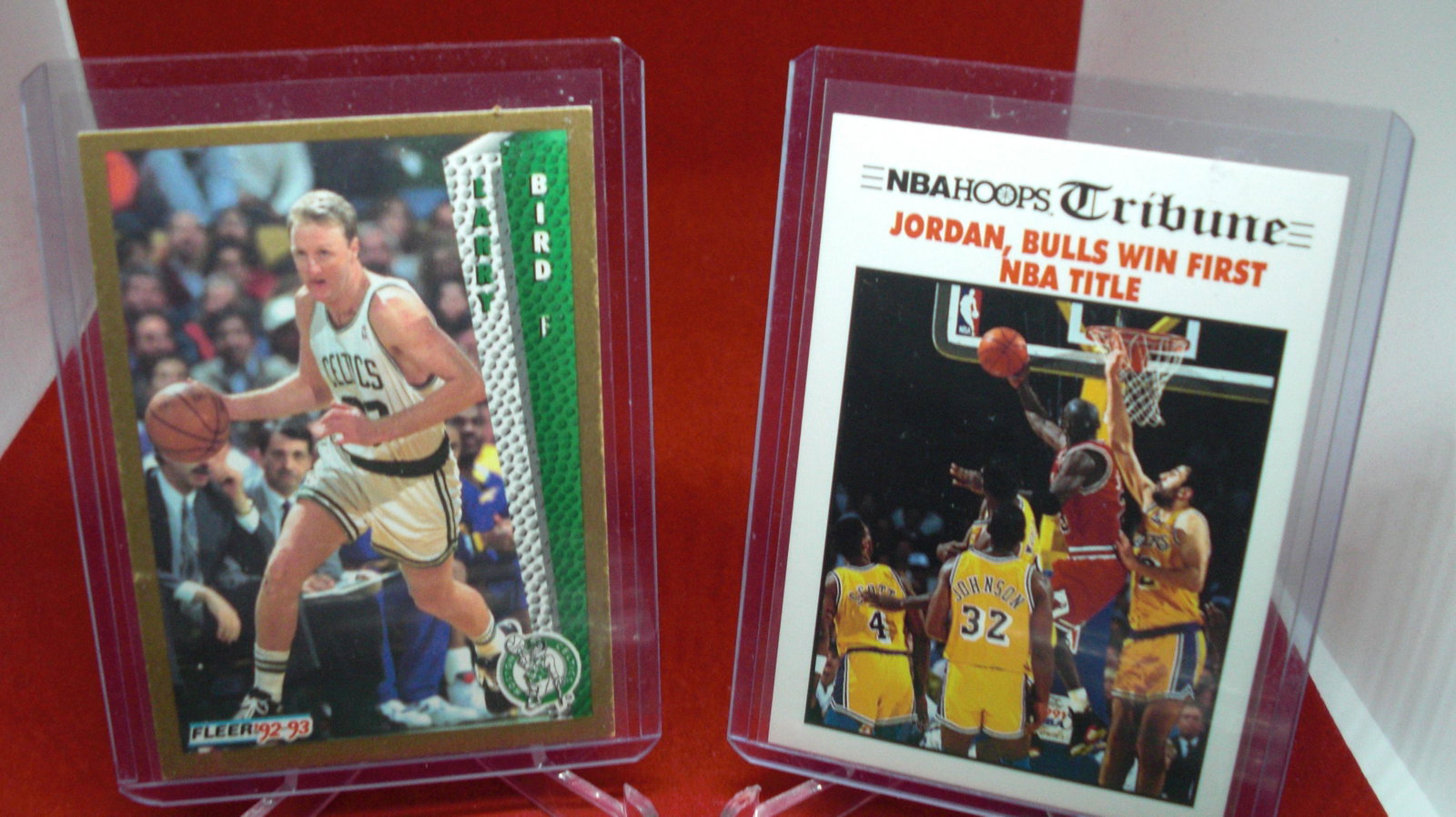 michael jordan and larry bird lot: in top loader