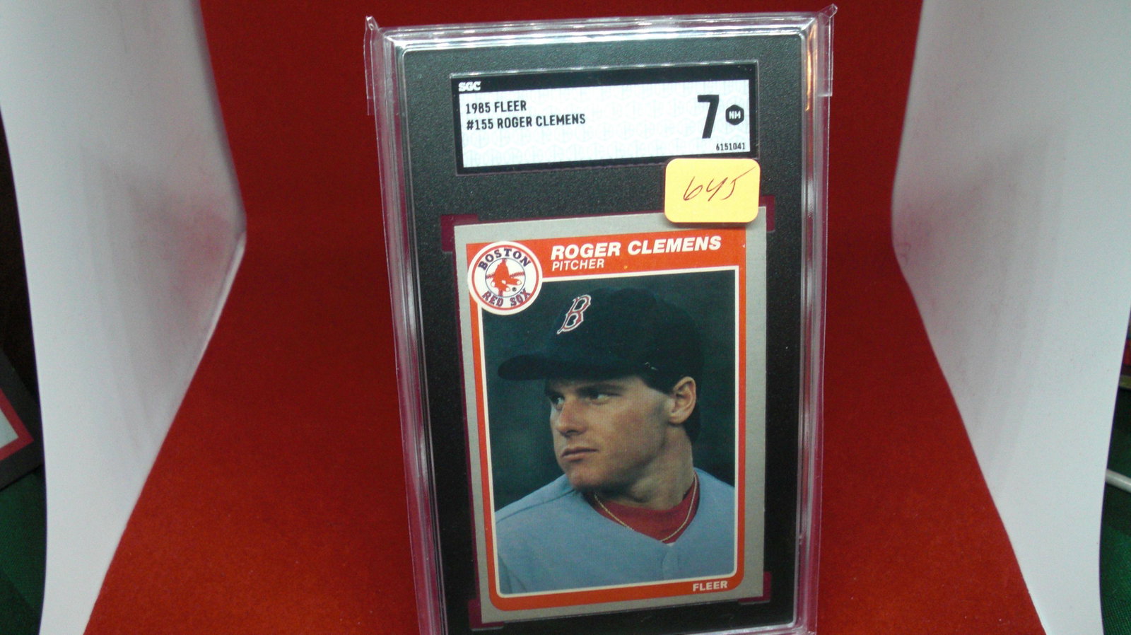 sgc graded 1985 roger clemens mint 7: nice graded card