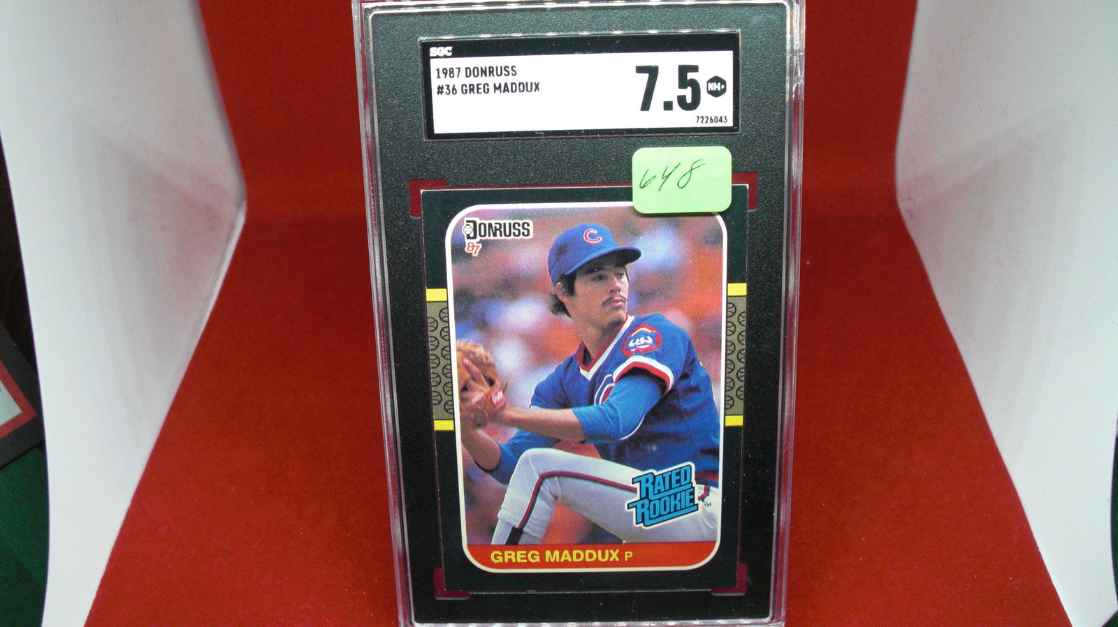 sgc graded 1987 greg maddux mint 7.5 (1 of 1)