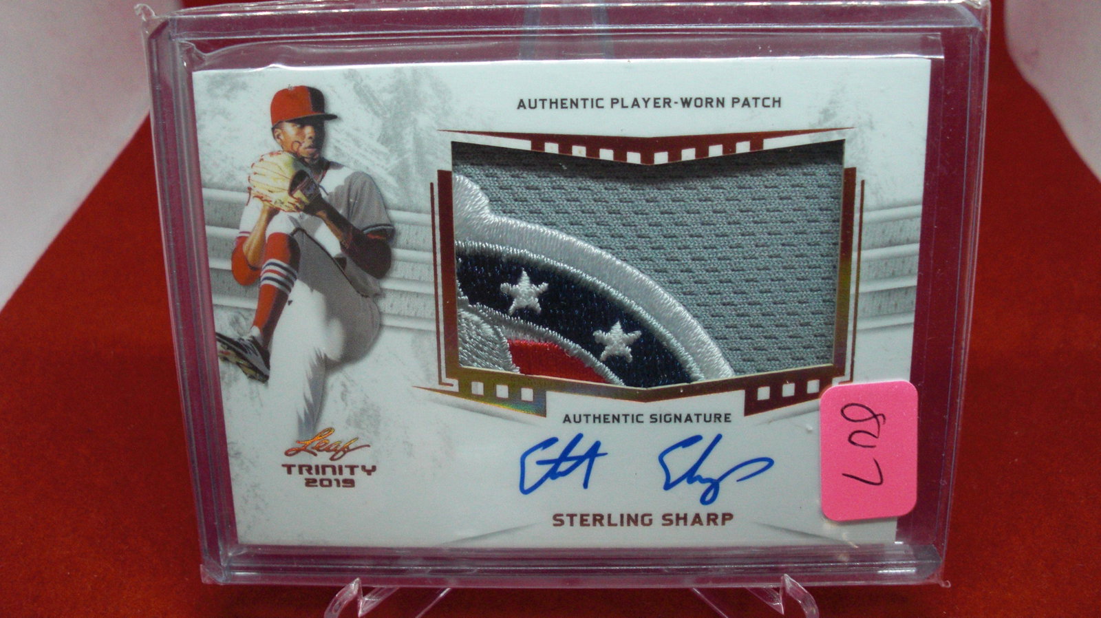 sterling sharp signature/jersey: in top loader