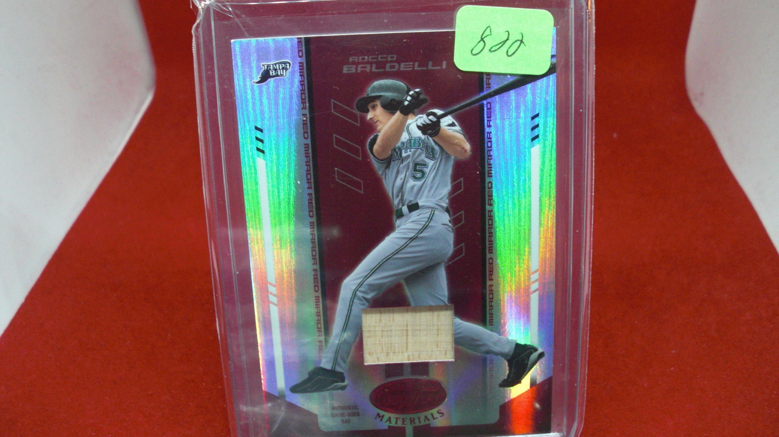 rocco baldelli game used bat card #065/150: in top loader