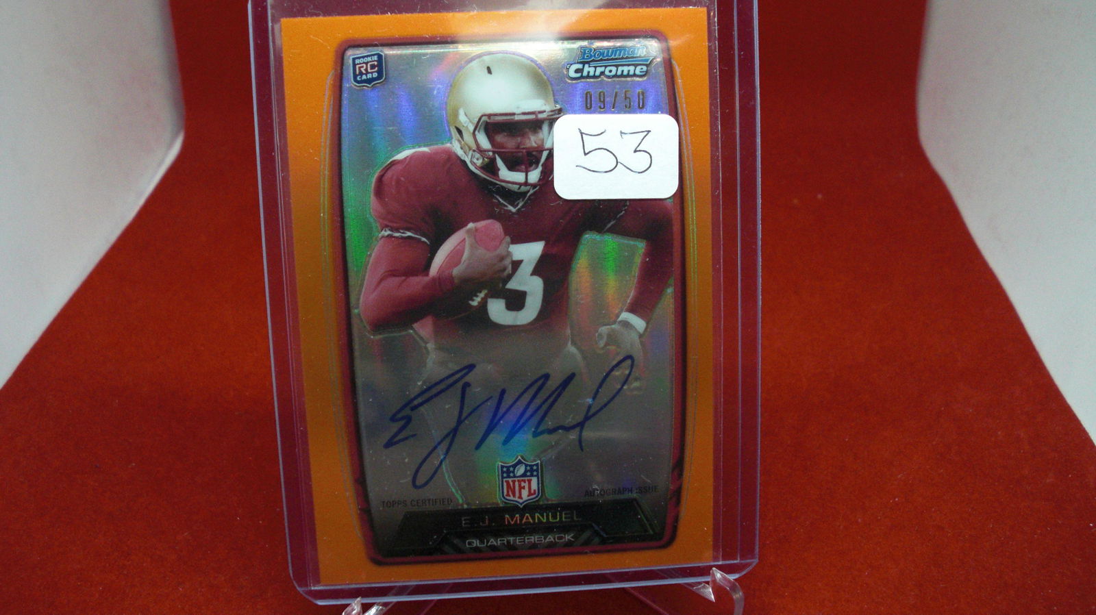 E.J. Manuel Auto RC Orange Refractor 09 OF 50 (1 of 1)