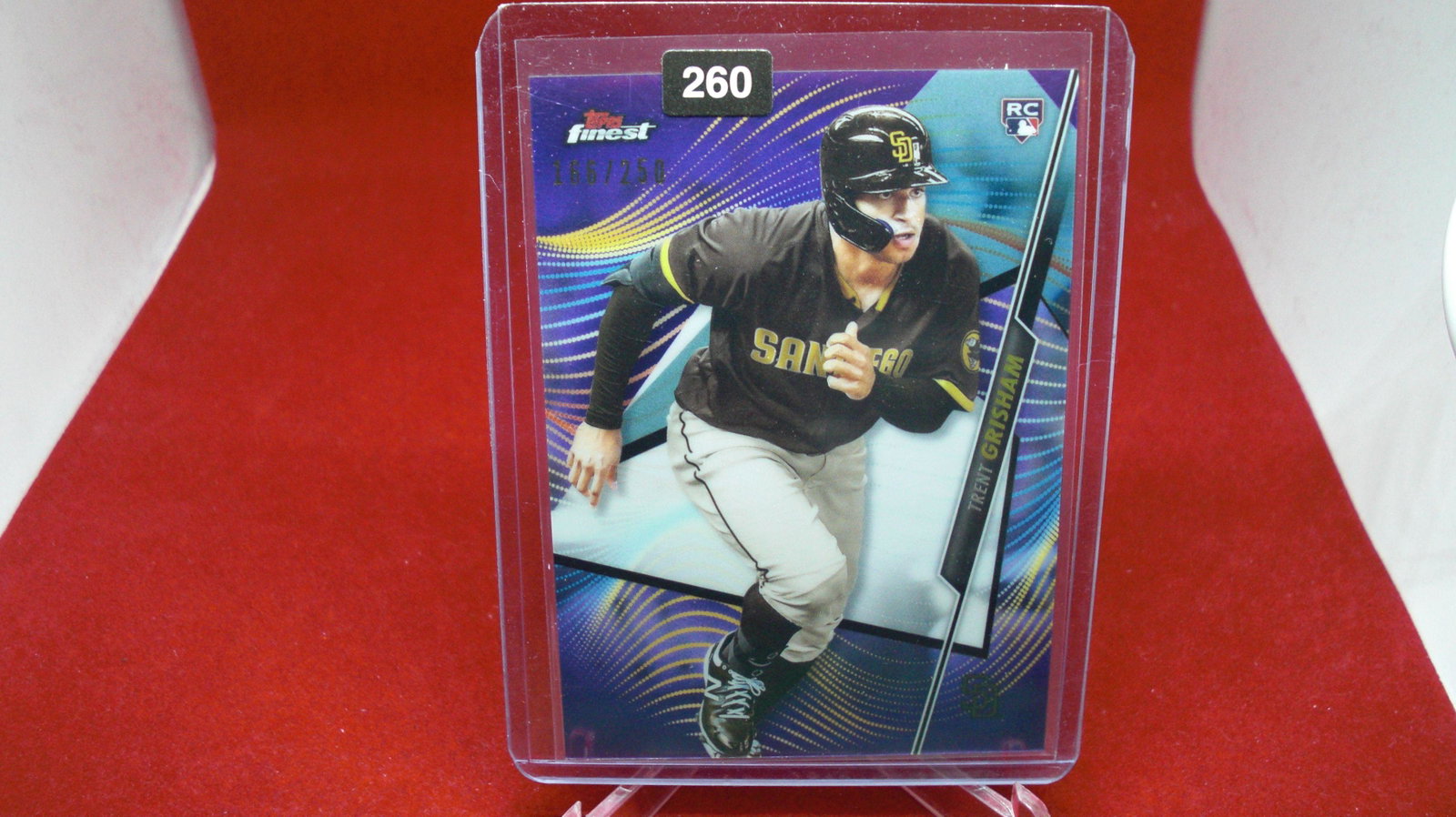 trent grisham rookie purple #166/250: in top loader