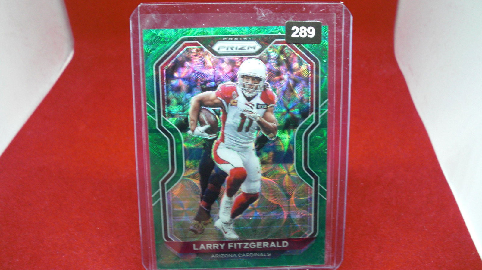 larry fitzgerald green prizm #30/75: in top loader