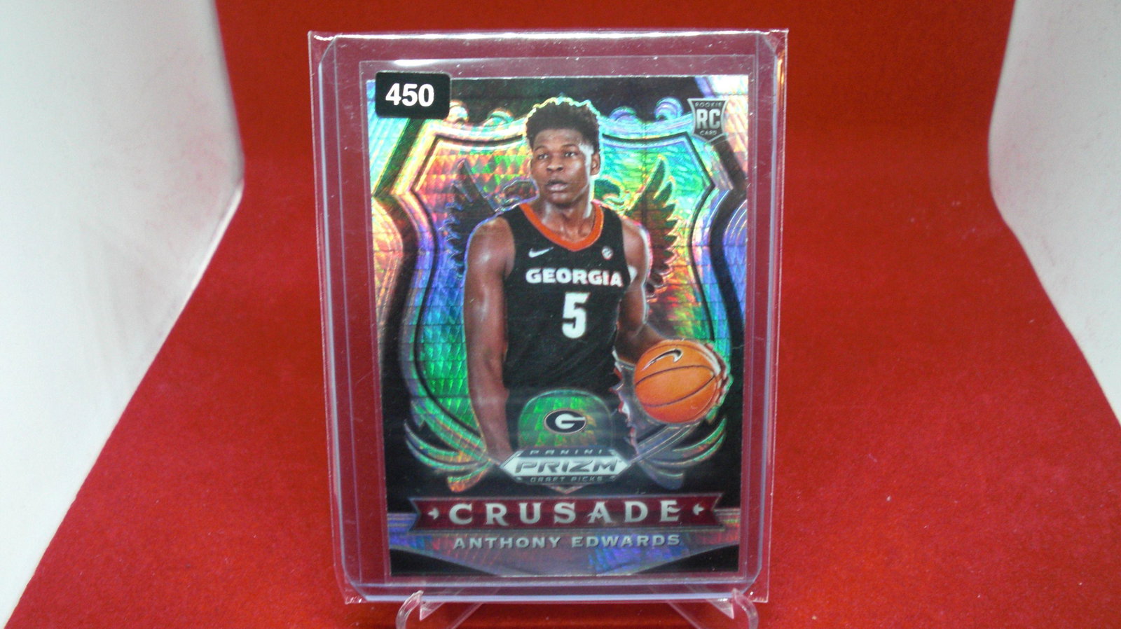 anthony edwards rookie prizm crusade: in top loader