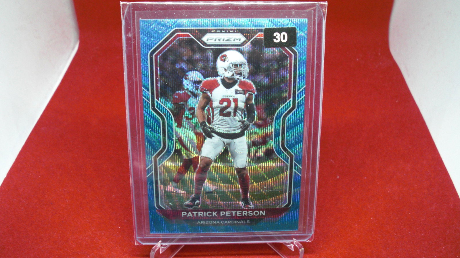 patrick peterson blue prizm: in top loader