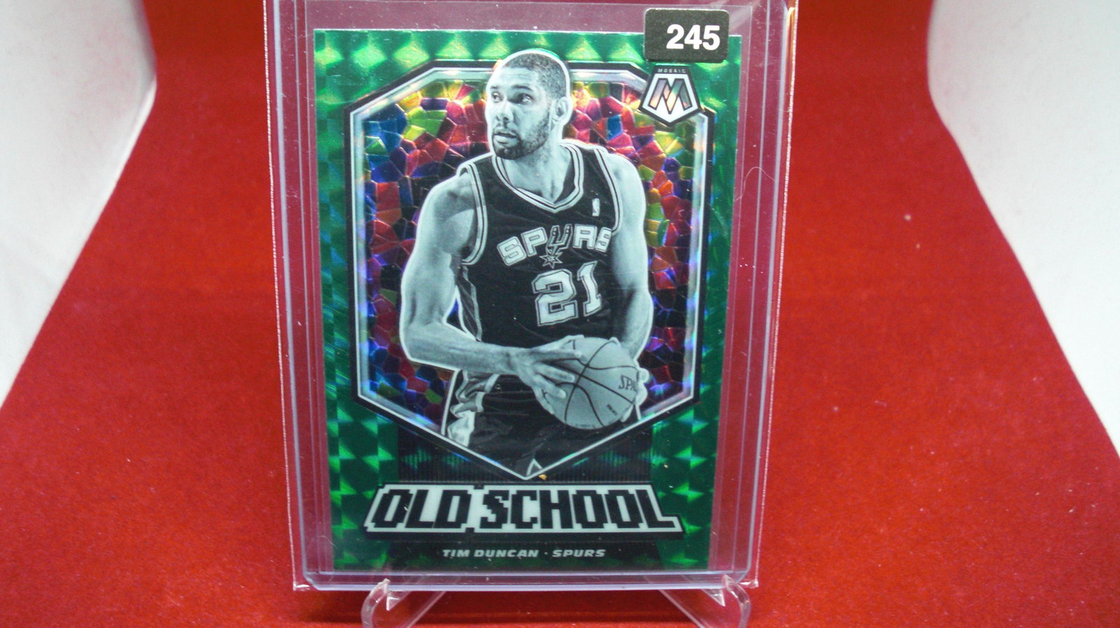 tim duncan green mosaic old school: in top loader