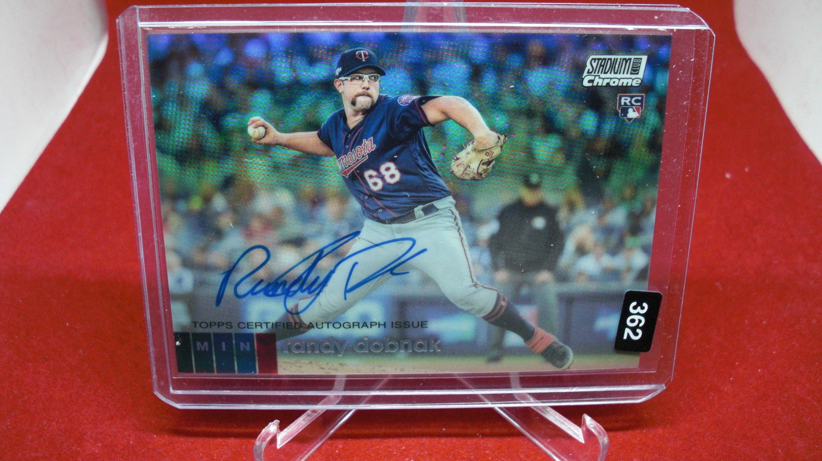 randy dobnak signature rookie: in top loader