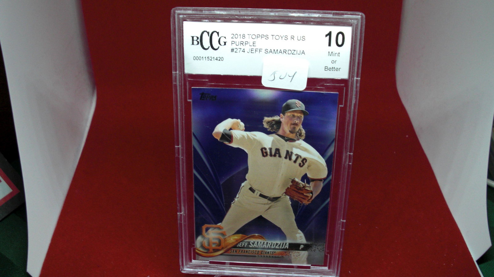 beckett graded puple jeff samardzija mint 10: nice graded card