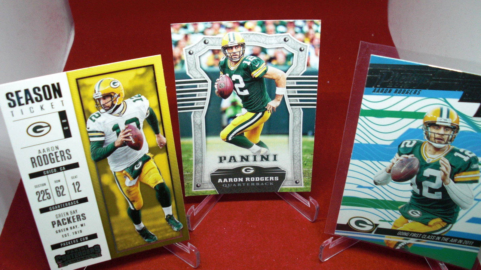 lot of 3 aaron rodgers cards: packers