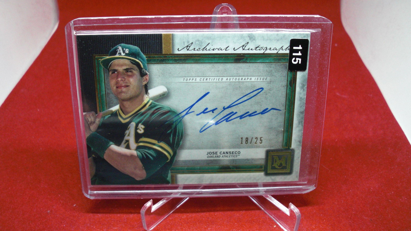jose canseco signature #18/25: in top laoder