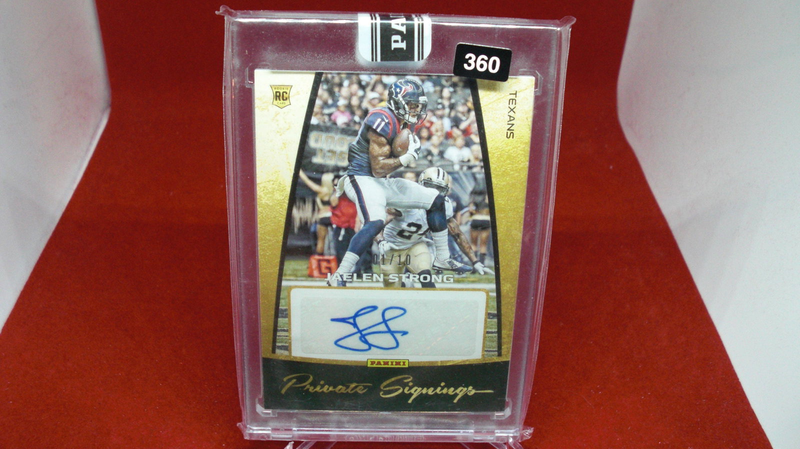 jaelen strong #1/10 signature rookie: in hard plastic case