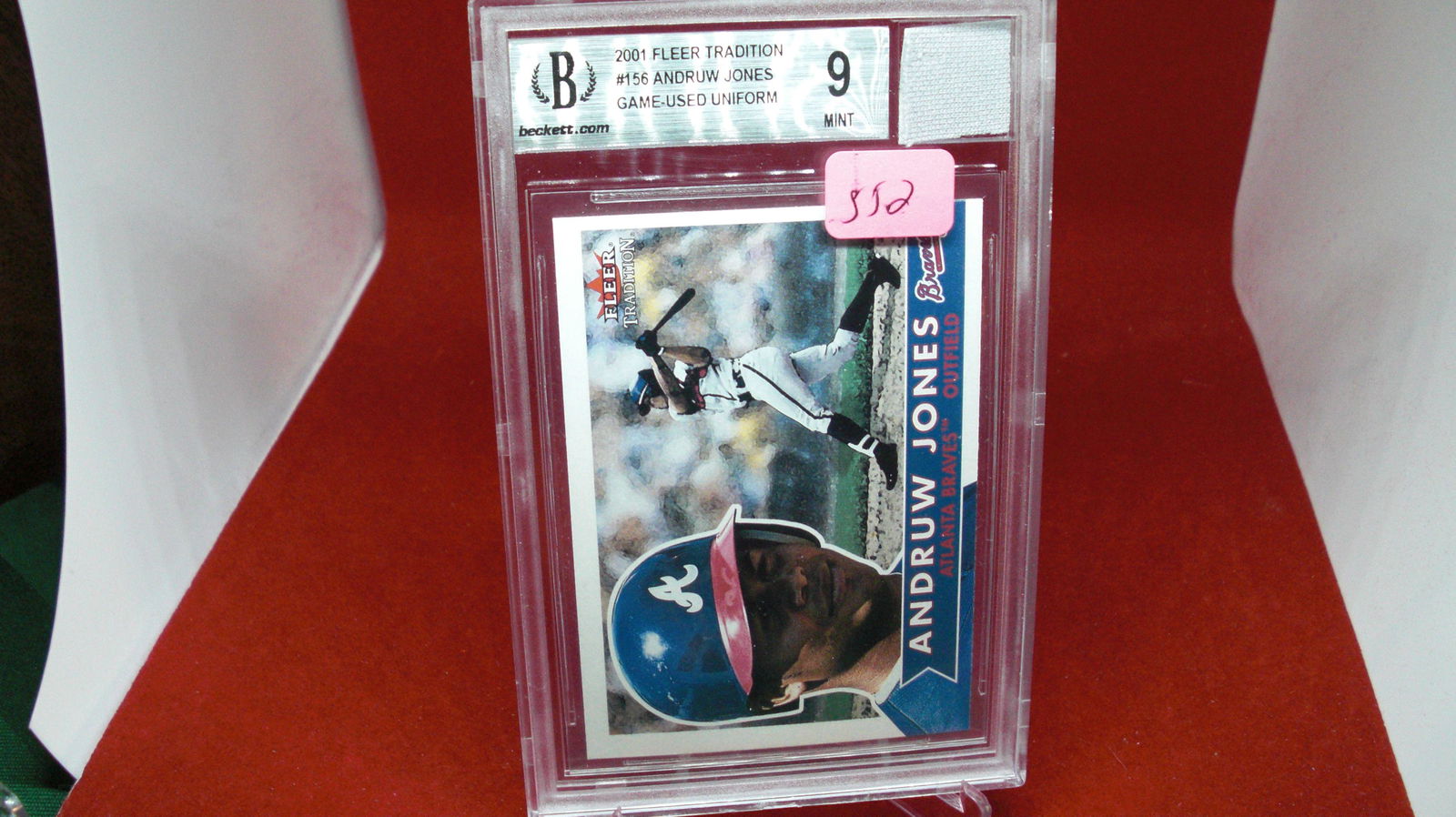 beckett graded andrew jones jersey mint 9 (1 of 1)