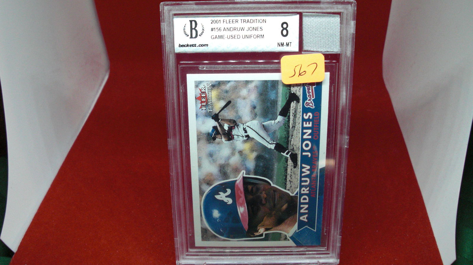 beckett braded andrew jones jersey card mint 8 (1 of 1)