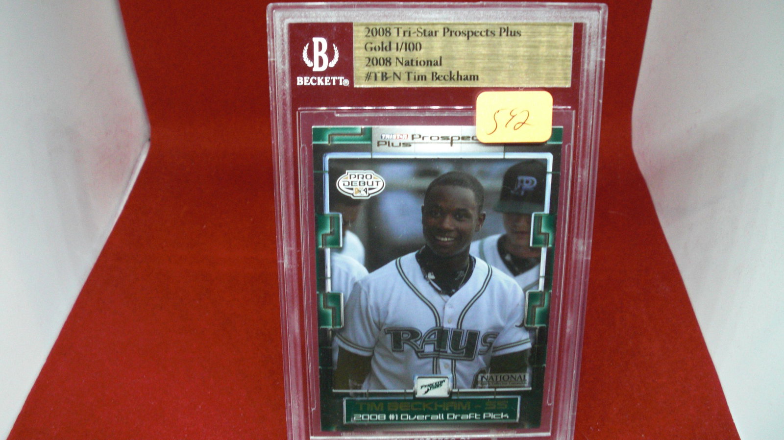 beckett graded tim beckham gold 1/100: nice graded card