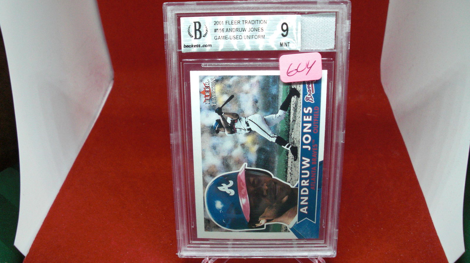 beckett graded andrew jones jersey mint 9 (1 of 1)