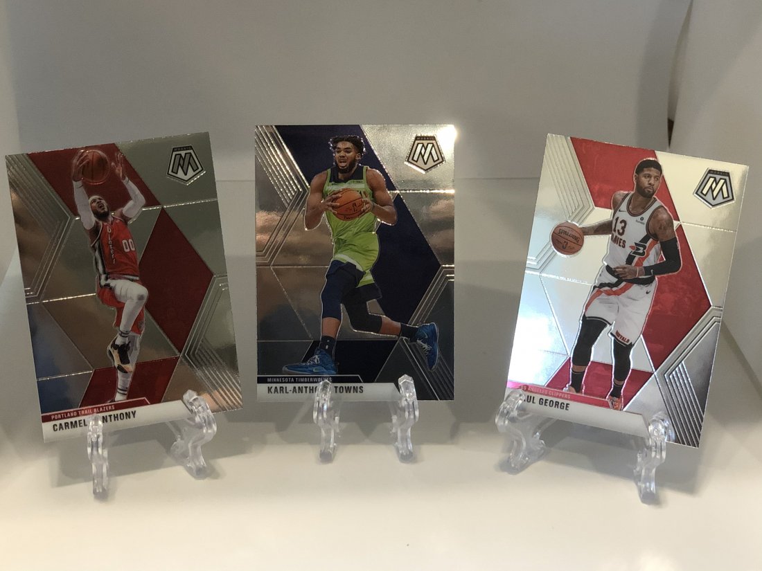 2019-20 Paul George/Karl Anthony-Towns/ Carmlo Anthony: Three Panini Basketball Cards