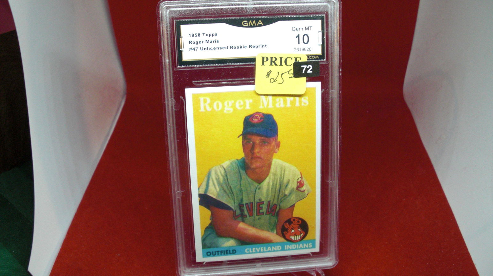 gma graded 1958 roger maris reprint mint 10 (1 of 1)
