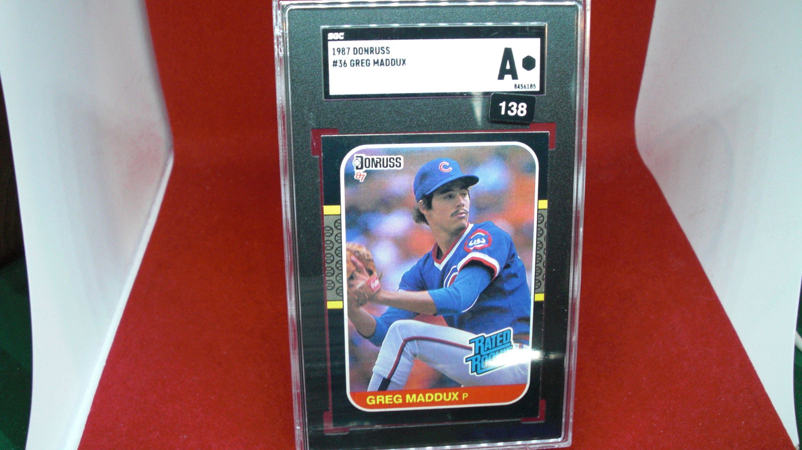 sgc graded 1987 greg maddux A: nice graded card