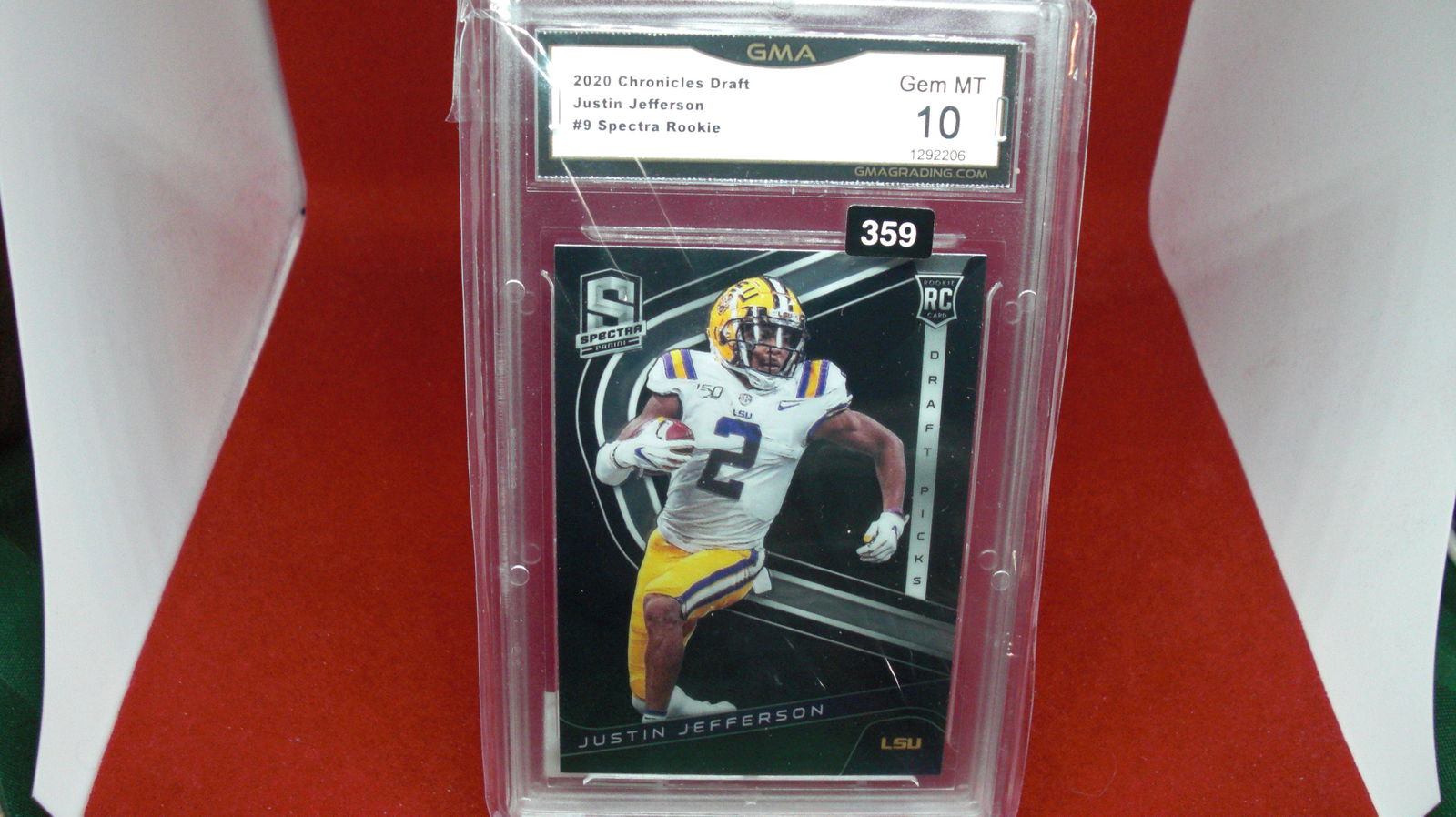 gma graded 2020 justin jefferson spectra rookie mint 10 (1 of 1)