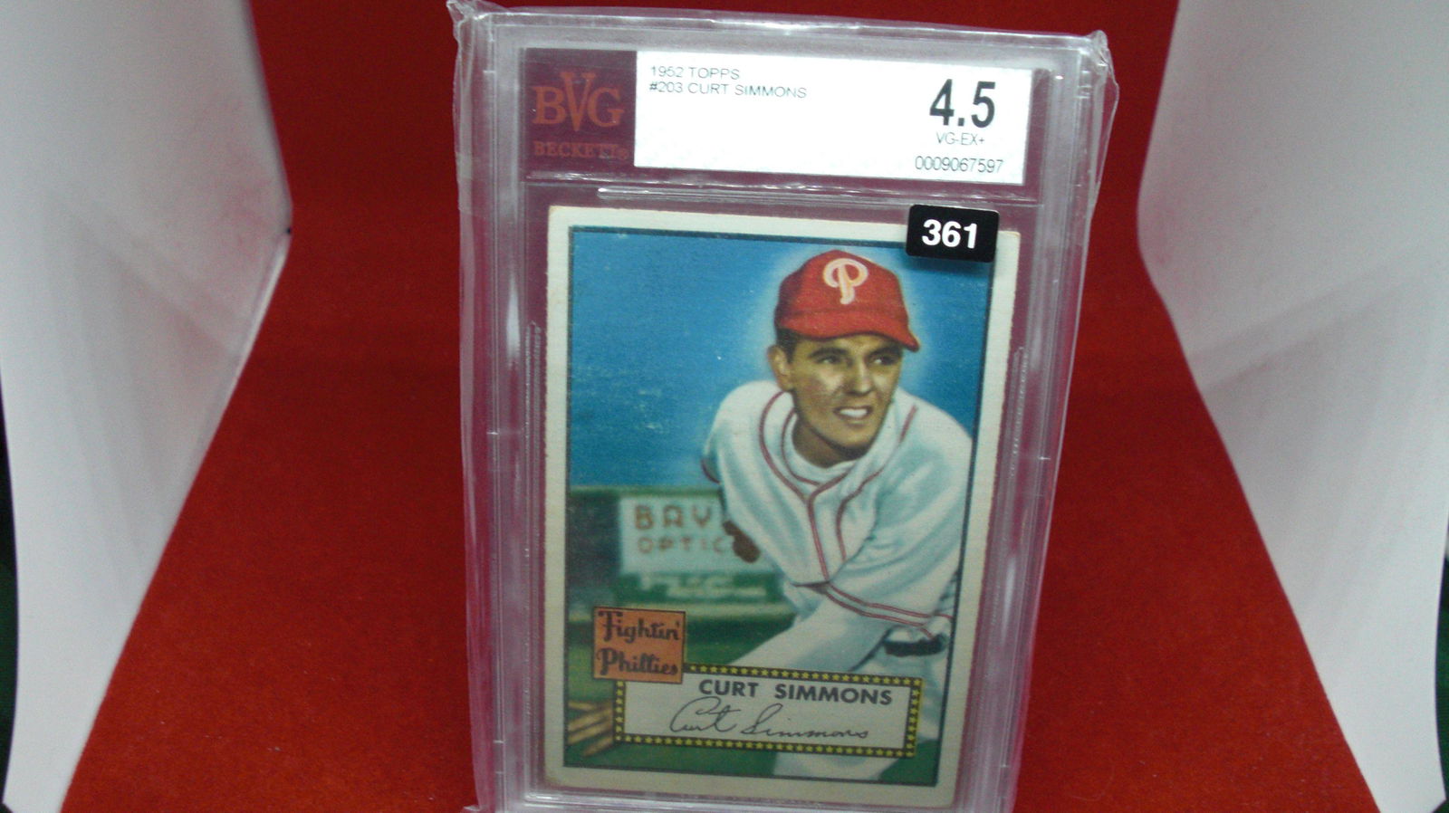 beckett graded 1952 curt simmons mint 4.5 (1 of 1)