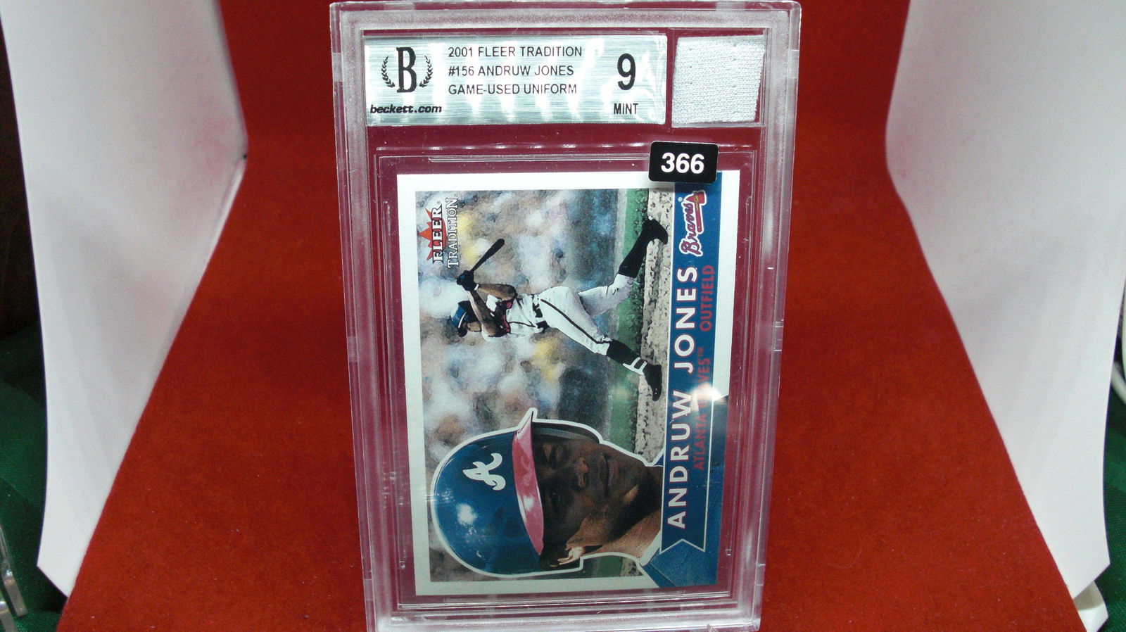 beckett graded andrew jones jersey mint 9 (1 of 1)